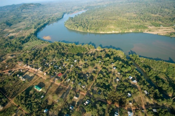 Vista aérea de Laos