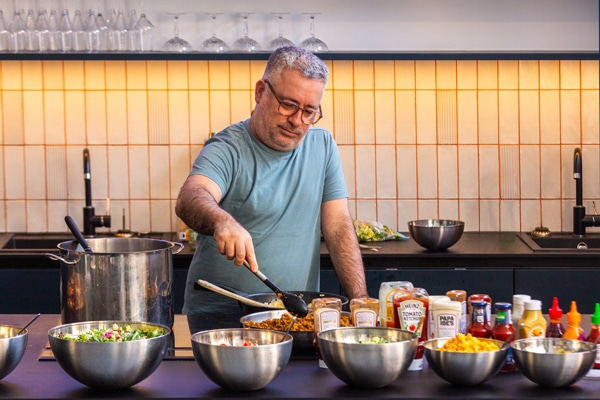 Our chef, Amir, provides us with fresh lunch every day.