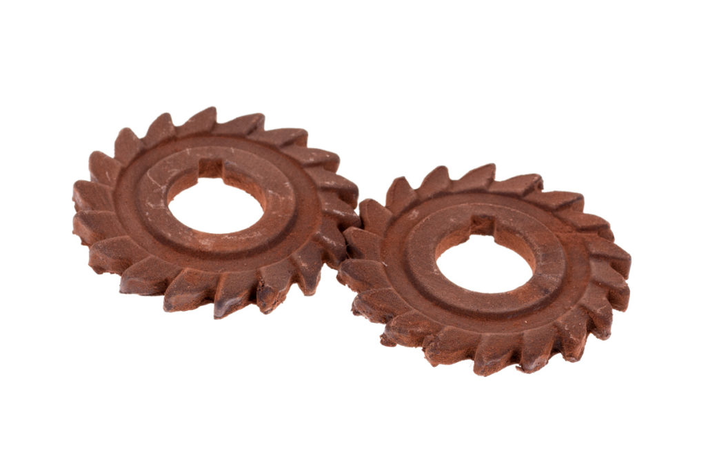 Roues dentées en chocolat